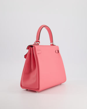 Hermès Kelly Bag 25cm Retourne in Rose Azalee Swift Leather with Palladium Hardware