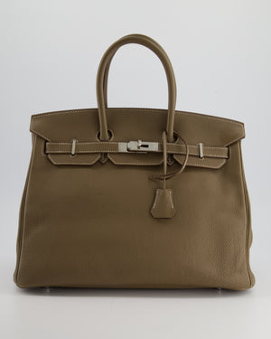 Hermès Birkin 35cm Bag in Etoupe Togo Leather with Palladium Hardware