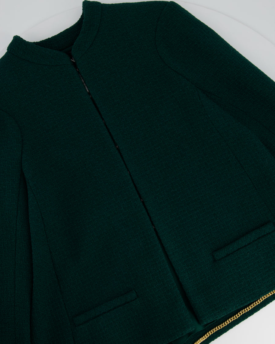 Chanel Dark Green Tweed Jacket