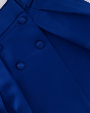 Louis Vuitton Blue Silk Midi Skirt with Button Front Detail Size FR 36 (UK 8)