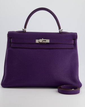 Hermès Kelly 35cm Bag Retourne in Iris Togo Leather with Palladium Hardware