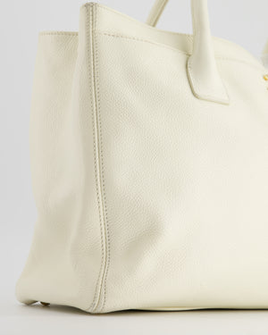 Chanel White Executive Shopper Tote Bag with Gold Hardware