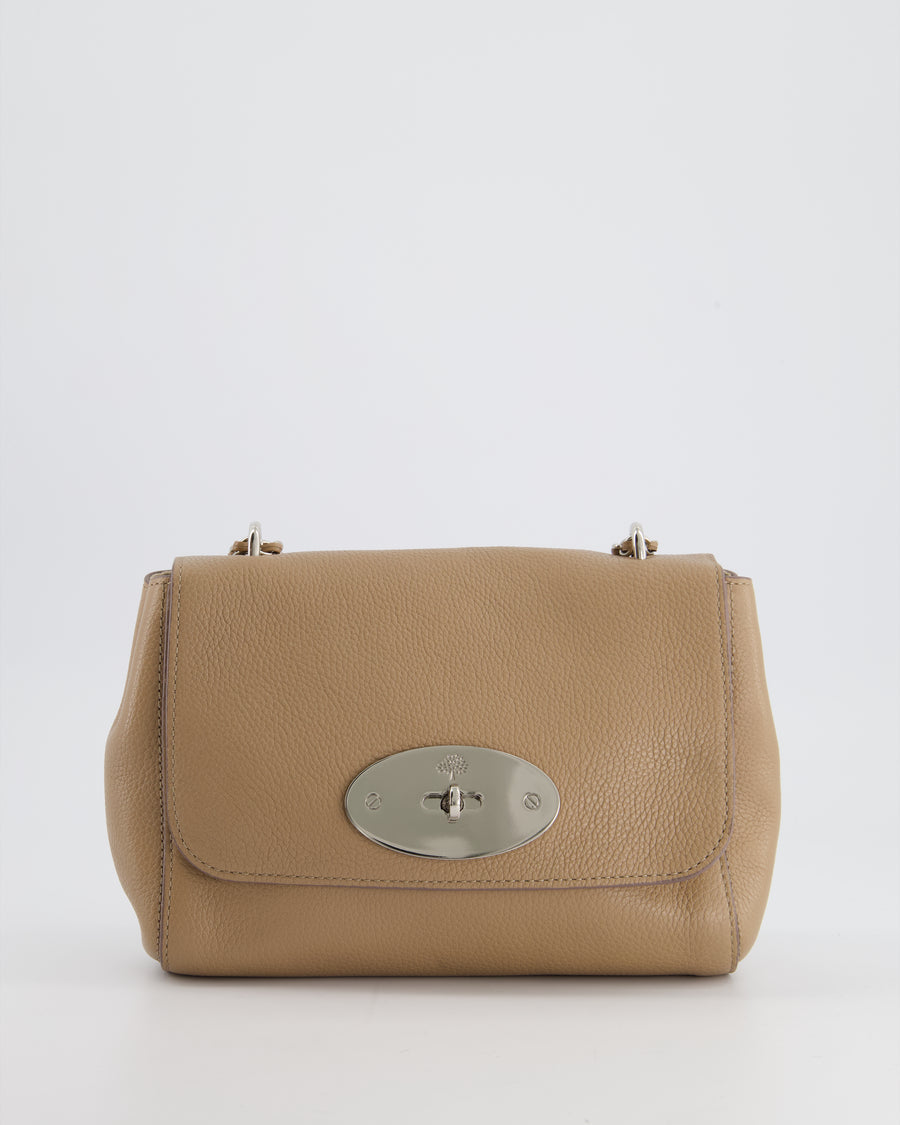 Mulberry Beige Grained Leather Lilly Shoulder Bag with Silver Hardware