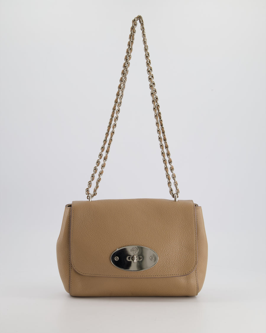 Mulberry Beige Grained Leather Lilly Shoulder Bag with Silver Hardware