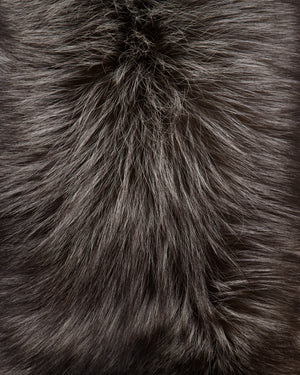 Silver Fox Real Fur Long Shawl Collar