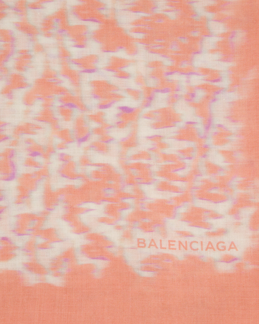 Balenciaga Pink, Cream and Purple Abstract Print Scarf