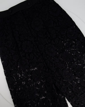 Valentino Black Lace Two-Piece Culotte and Vest Set with Shoulder Detail IT 42 (UK 10)