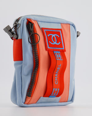SUPER FIRE PRICE* Chanel Blue and Red Sports Crossbody Bag with Gunmetal Hardware