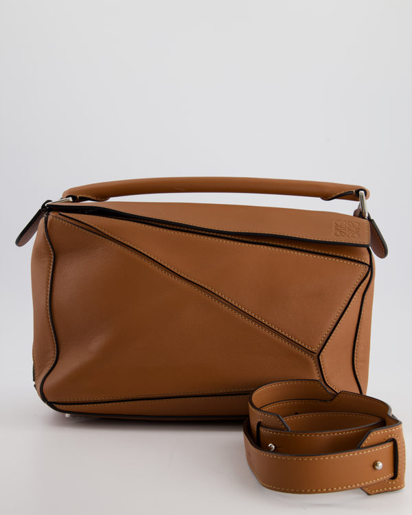 Loewe Large Tan Puzzle Bag with Silver Hardware RRP £2850