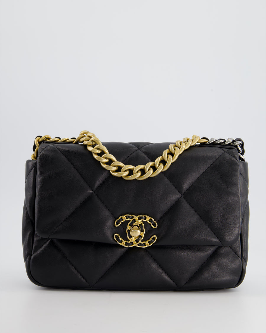 Chanel 19 Black Medium Flap Bag in Goatskin Leather with Mixed Hardwar –  Sellier