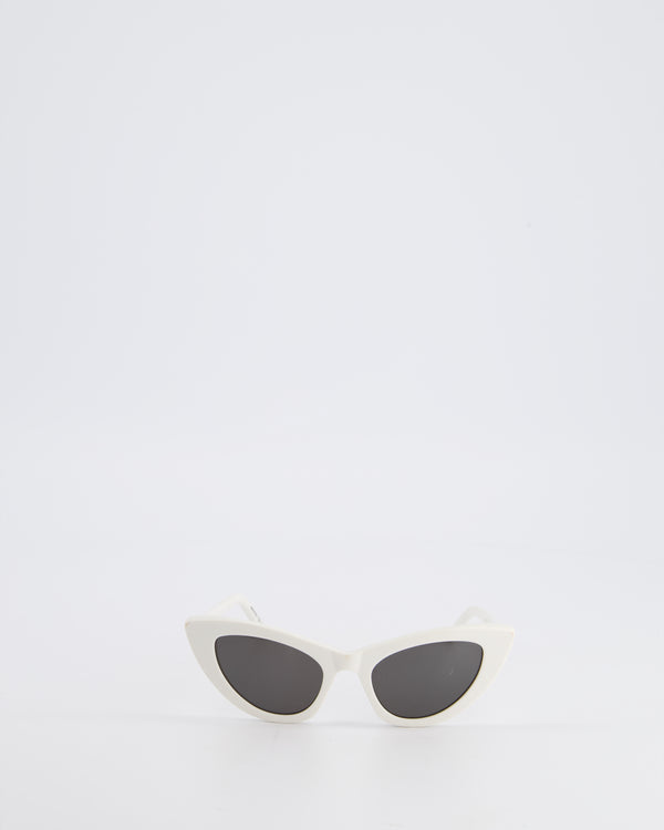 Saint Laurent White SL 213 Lily Cat-Eye Sunglasses