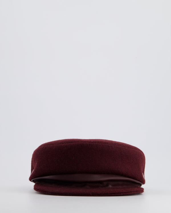 Hermès Burgundy Wool Baker Boy Hat Size 57cm