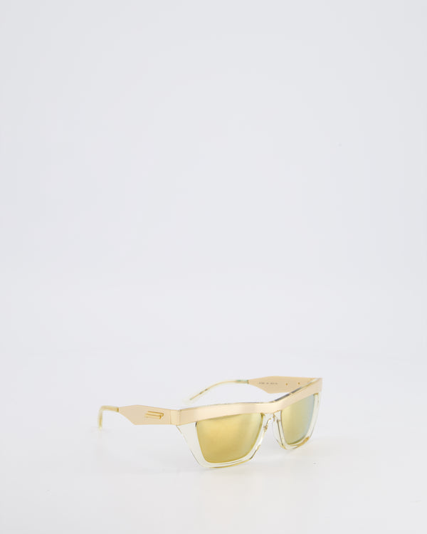 Bottega Veneta Gold Cat Eye Sunglasses