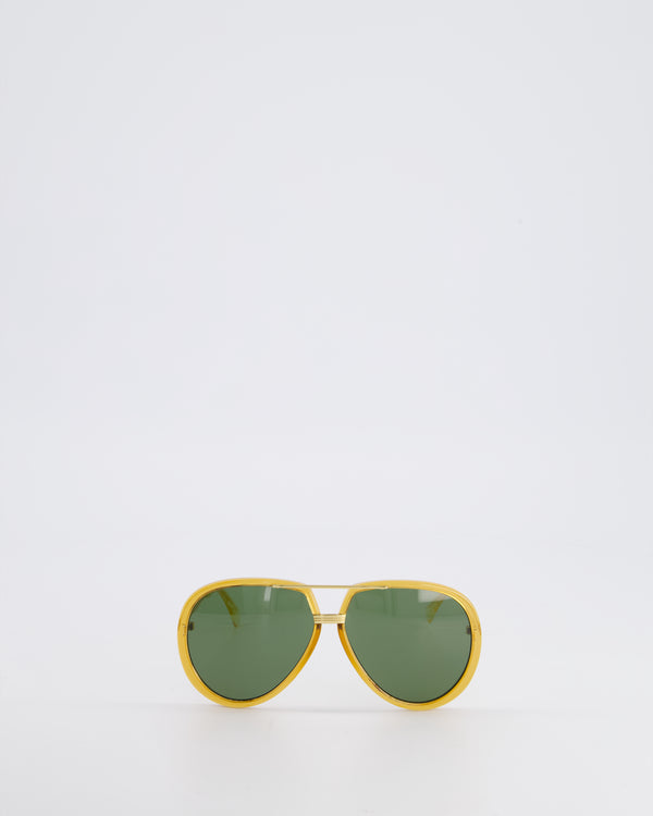 Gucci Gold Acetate Aviator Sunglasses
