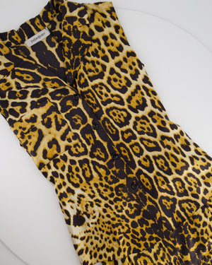 Yves Saint Laurent Leopard Print Silk Jumpsuit Size IT 36 (UK 8)