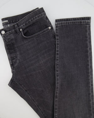 Christian Dior Grey Skinny Jeans with Silver Buttons Detail Size 32 (IT 48/UK 16)