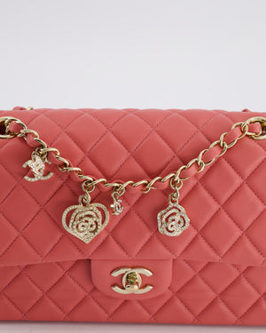 Chanel Pink Medium Single Flap Bag in Lambskin Leather with Champagne Gold Hardware