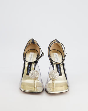 *FIRE PRICE* Jimmy Choo x Mugler Black Patent PVC Heels with Crystal Embellishments Size EU 37 RRP £1,550