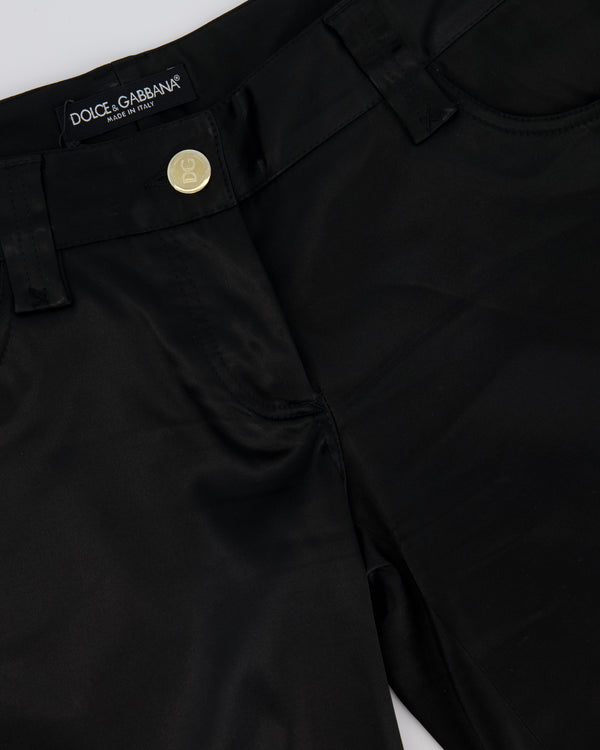 Dolce & Gabbana Black Satin Long Shorts Size IT 38 (UK 6)