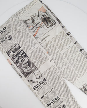 Comme Des Garçons Black Newspaper Print Leggings FR 38 (UK 10)