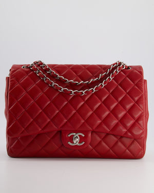 FIRE PRICE* Chanel Maxi Double Flap Bag in Red Caviar Leather with