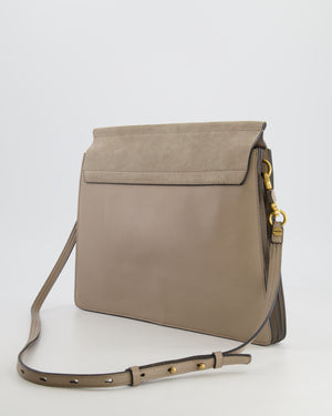 Chloé Beige Suede Leather Studded Faye Shoulder Bag with Gold Hardware
