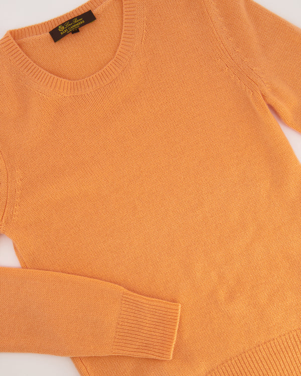 Loro Piana Orange Baby Cashmere Round Neck Jumper Size IT 38 (UK 6) RRP £1,450