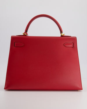 Hermès Kelly 32cm Vintage Bag in Rouge Vif in Epsom Leather with Gold Hardware