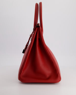 Hermès Birkin Retourne Bag 35cm in Rouge Casaque Epsom Leather with Palladium Hardware