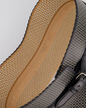 Alaïa Black Leather Laser Cut Corset Belt Size 70cm