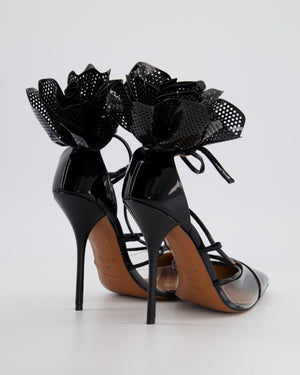 Alaïa Black Pump Fleur 110 Heels in Patent Leather and PVC Detail Size EU 39 RRP £1250