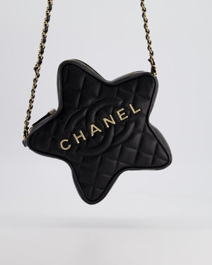 *HOT* Chanel Black Star Bag in Lambskin Leather with Champagne Gold Hardware