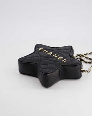 *HOT* Chanel Black Star Bag in Lambskin Leather with Champagne Gold Hardware