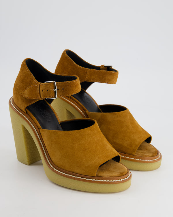 Hermès Drew Heeled Sandals in Brown Suede Size EU 36.5 - RRP -£740