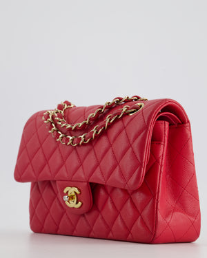 Chanel Pink Small Classic Double Flap Bag in Caviar Leather with Gold Hardware RRP £8,530