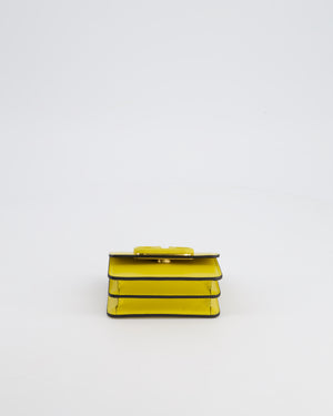 Valentino Yellow Leather Small Purse with Logo and Brushed Gold Hardware