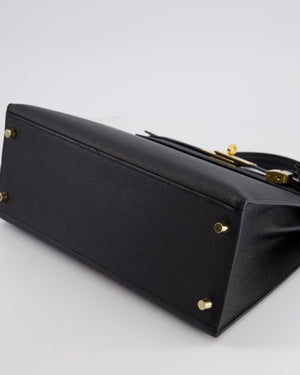 *HOT* Hermès Kelly Sellier 28cm Bag in Black Epsom Leather with Gold Hardware
