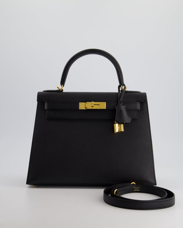 *HOT* Hermès Kelly Sellier 28cm Bag in Black Epsom Leather with Gold Hardware