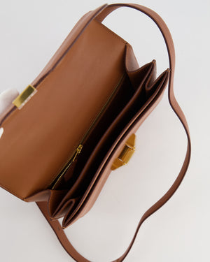 Hermès 2002 20cm Shoulder Bag in Gold Evercolor Leather with Gold Hardware