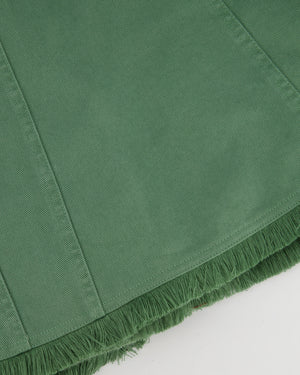 Max Mara Green Denim Maxi Skirt with Frill Hem Detail IT 36 (UK 4) (fits a UK 8) RRP £640