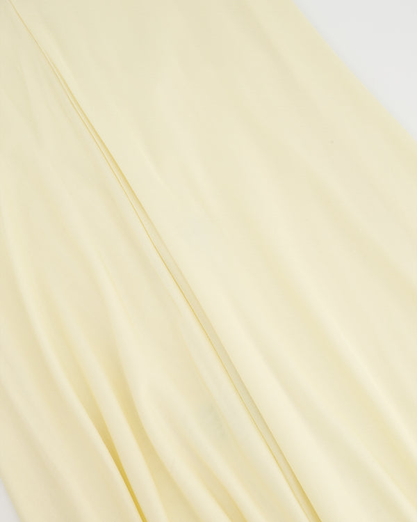 Moré Noir Cream Silk Maxi Sleeveless Dress with Slit Detail Size XS (UK 4-6)
