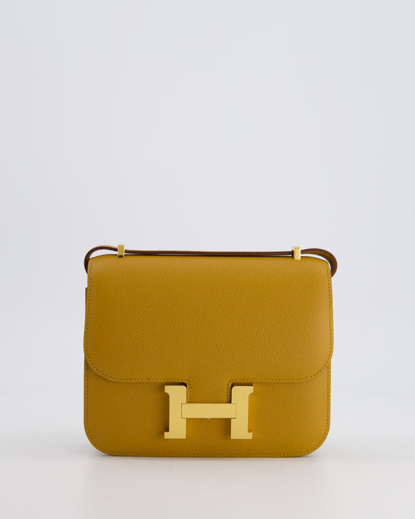 *HOT COLOUR & FIRE PRICE* Hermès Constance III Mini 18cm Miroir in Sesame Epsom Leather with Gold Hardware