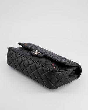 *LIMITED EDITION* Chanel Black Single Flap Bag with Ladybird Embellishment in Lambskin with Silver Hardware