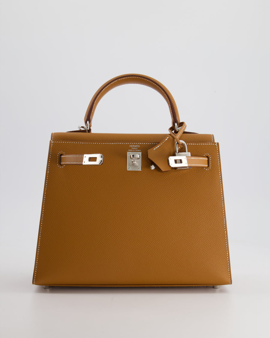 Hermès Kelly Bag 25cm Sellier in Gold Epsom Leather with Palladium Hardware