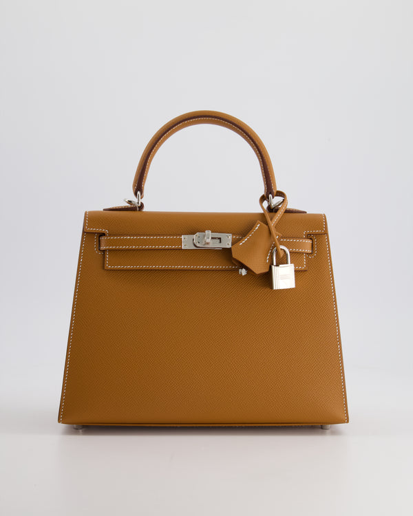 Hermès Kelly Bag 25cm Sellier in Gold Epsom Leather with Palladium Hardware
