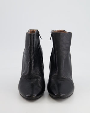 Chloe Black Leather Gold-Detailed Heeled Boots Size EU 40