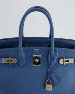Hermès Birkin Bag 30cm in Bleu Azur Togo Leather and Palladium Hardware