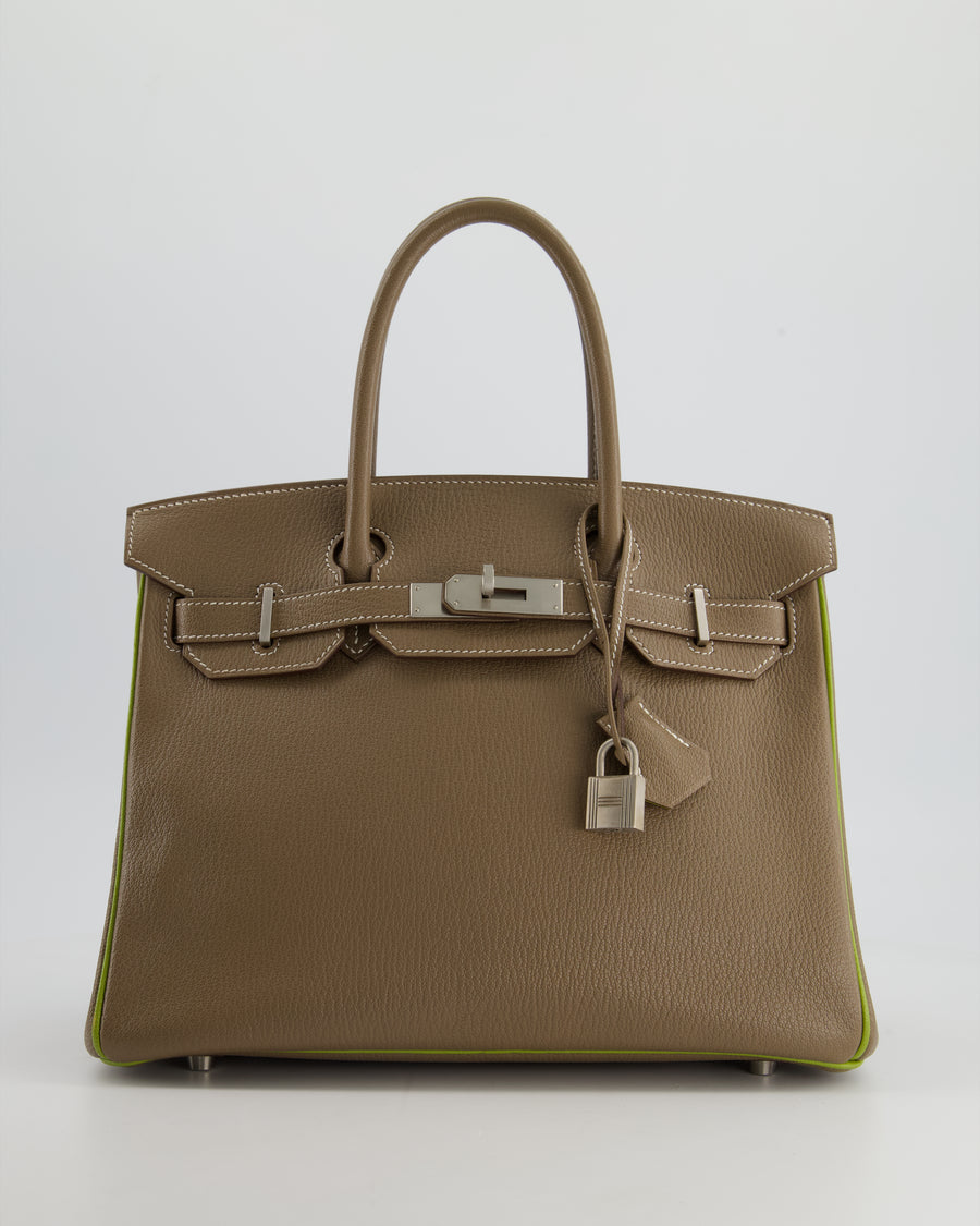Hermès HSS Birkin 30 Retourne Bag in Etoupe Vert Anis Chèvre