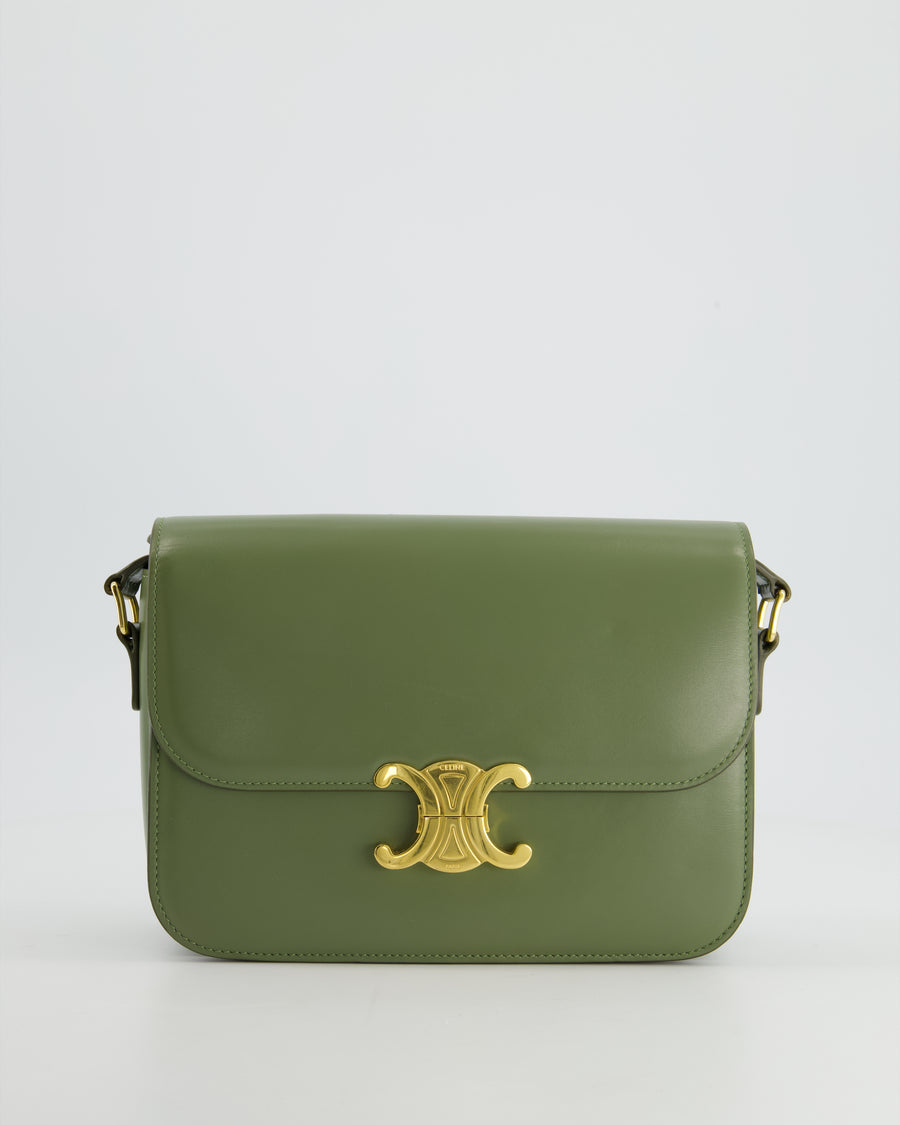 medium triomphe bag in shiny calfskin