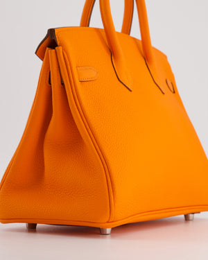 Hermès Birkin Bag Retourne 25cm in Orange Minium Togo Leather with Palladium Hardware